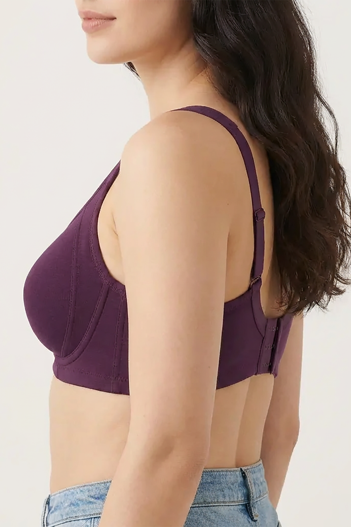BLS - Calantha Non Wired And Non Padded Cotton Bra - Purple — image 3 — Meeshop Pakistan