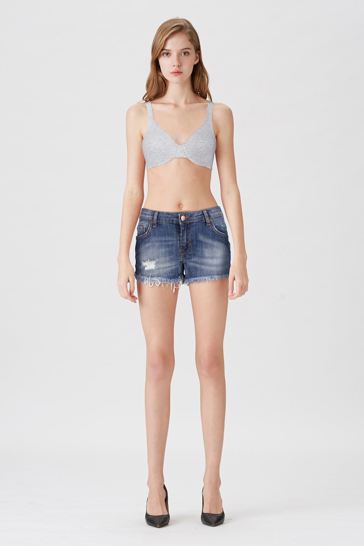 BLS - Camille Wired And Non Padded Cotton Bra - Gray Melange — image 1 — Meeshop Pakistan