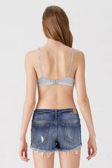 BLS - Camille Wired And Non Padded Cotton Bra - Gray Melange view 2