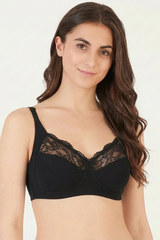 BLS - Cansu Non Wired And Non Padded Cotton Bra - Black view 1