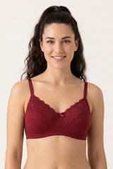 BLS - Caprina Non Wired And Non Padded Cotton Bra - Burgundy view 1