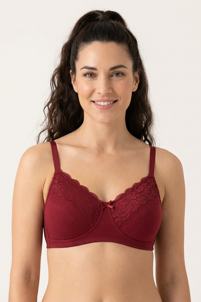 BLS - Caprina Non Wired And Non Padded Cotton Bra - Burgundy