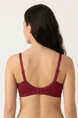 BLS - Caprina Non Wired And Non Padded Cotton Bra - Burgundy view 2