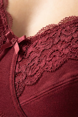 BLS - Caprina Non Wired And Non Padded Cotton Bra - Burgundy view 4