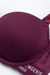 BLS - Cheree Wired And Padded Cotton Bra - Berry view 3