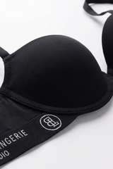 BLS - Cheree Wired And Padded Cotton Bra - Black view 3
