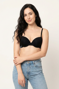 BLS - Cheree Wired And Padded Cotton Bra - Black