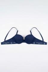 BLS - Cheree Wired And Padded Cotton Bra - Blue view 4