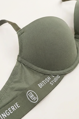 BLS - Cheree Wired And Padded Cotton Bra - Leaf Green view 3