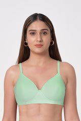BLS - Colma Non Wired And Padded Cotton Bra - Sea Green view 1