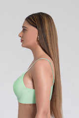 BLS - Colma Non Wired And Padded Cotton Bra - Sea Green view 3