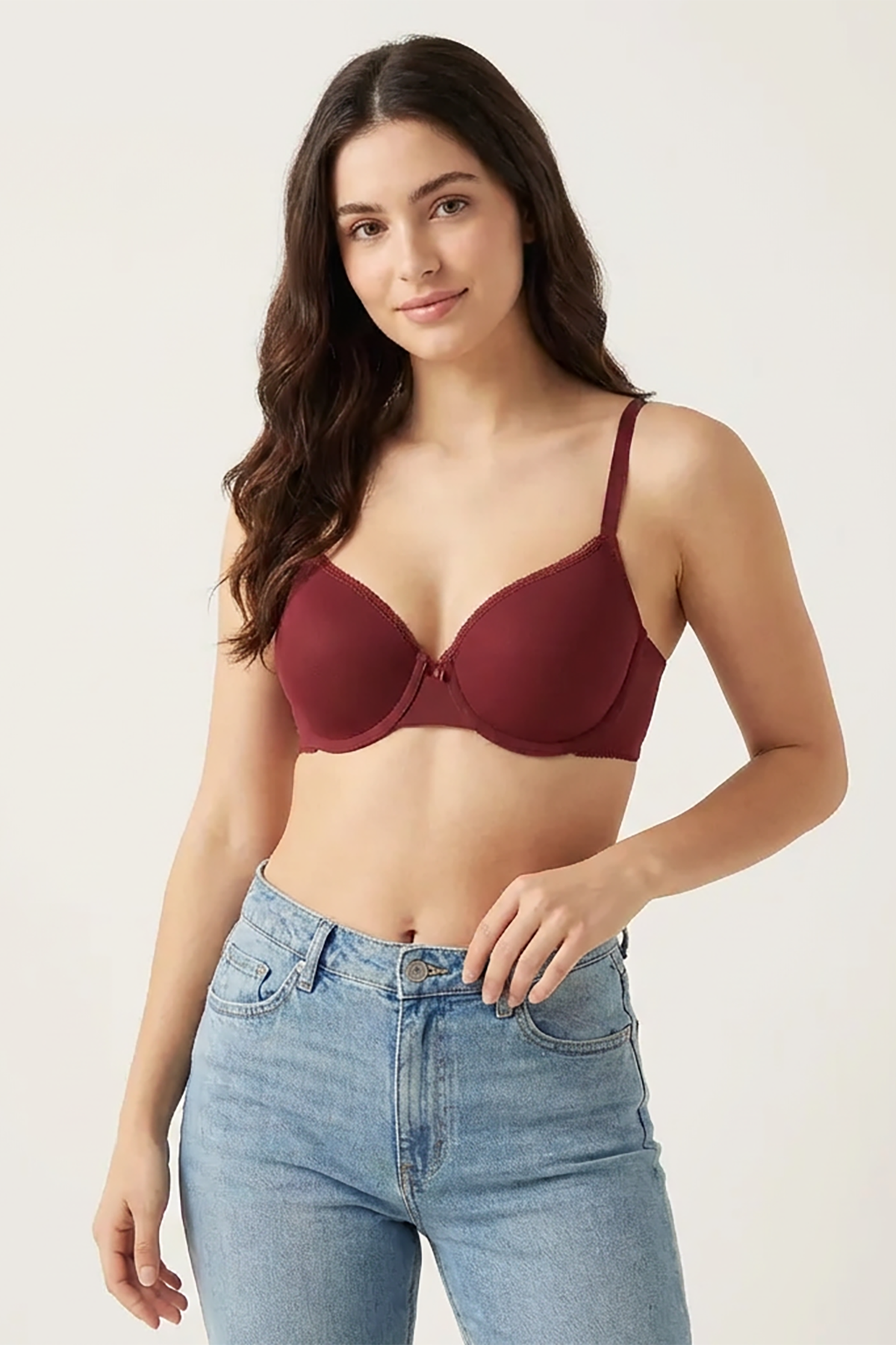 BLS - Colo Wired And Padded Cotton Bra - Hena — image 1 — Meeshop Pakistan