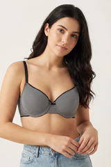 BLS - Colo Wired And Padded Cotton Bra - YD Black view 1