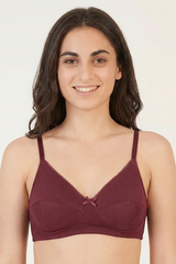 BLS - Cora Non wired And Non Padded Cotton Bra - Burgundy view 1