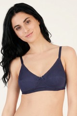 BLS - Cora Non wired And Non Padded Cotton Bra - Navy Blue view 1