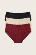 BLS - Polyamide Panty Pack Of 3 - Negro-Merlot-Shifting Sand