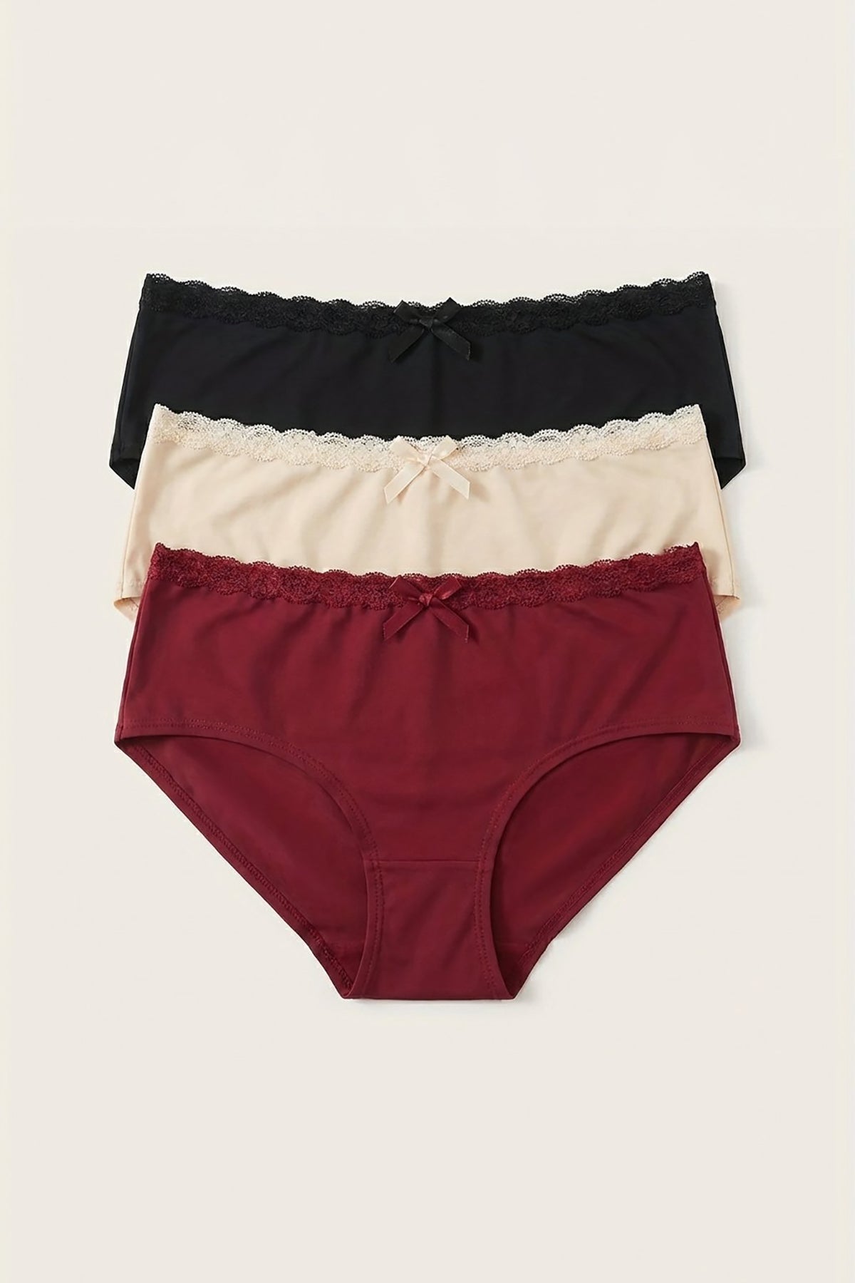 BLS - Polyamide Panty Pack Of 3 - Negro-Merlot-Shifting Sand — image 1 — Meeshop Pakistan
