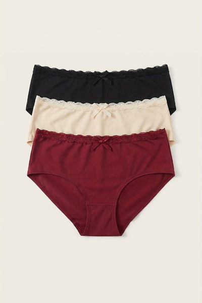 BLS - Polyamide Panty Pack Of 3 - Negro-Merlot-Shifting Sand
