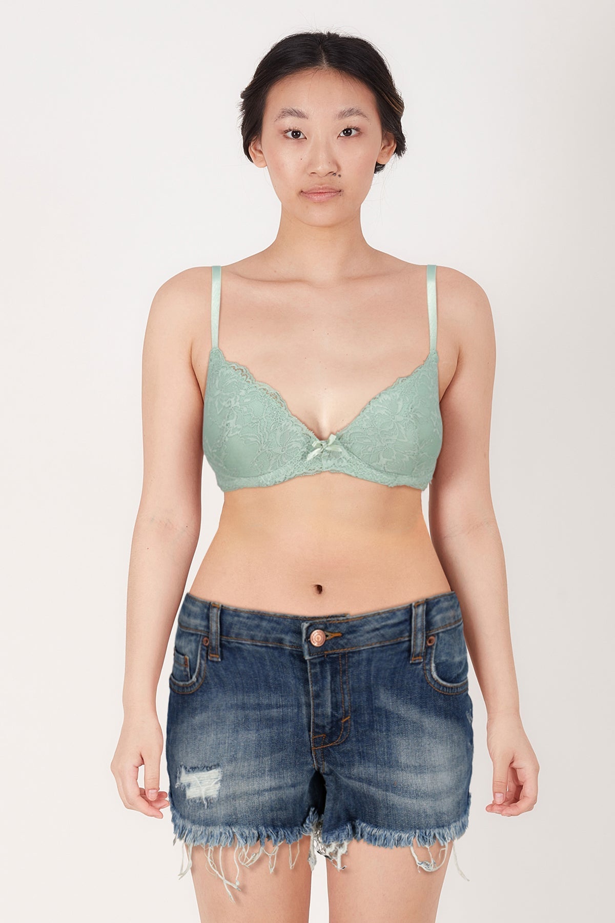 BLS - Defne Wired And Pushup Lace Bra - Sea Green — image 1 — Meeshop Pakistan