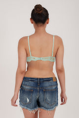 BLS - Defne Wired And Pushup Lace Bra - Sea Green view 2