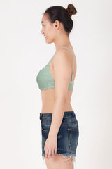 BLS - Defne Wired And Pushup Lace Bra - Sea Green view 3