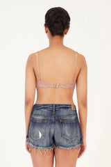 BLS - Defne Wired And Pushup Lace Bra - Stone view 2