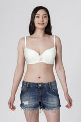 BLS - Defne Wired And Pushup Lace Bra - White view 1