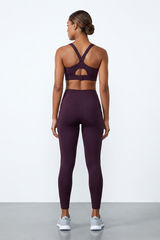 BLS - Eleanor Padded Sports Bra And Tights Set - Burgundy view 2