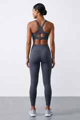 BLS - Eleanor Padded Sports Bra And Tights Set - Grey view 2