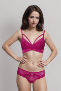 BLS - Eula Non Padded Lace Bralette Set - Shocking Pink