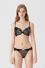 BLS - Femke Wired And Pushup Lace Bra Set - Black view 1