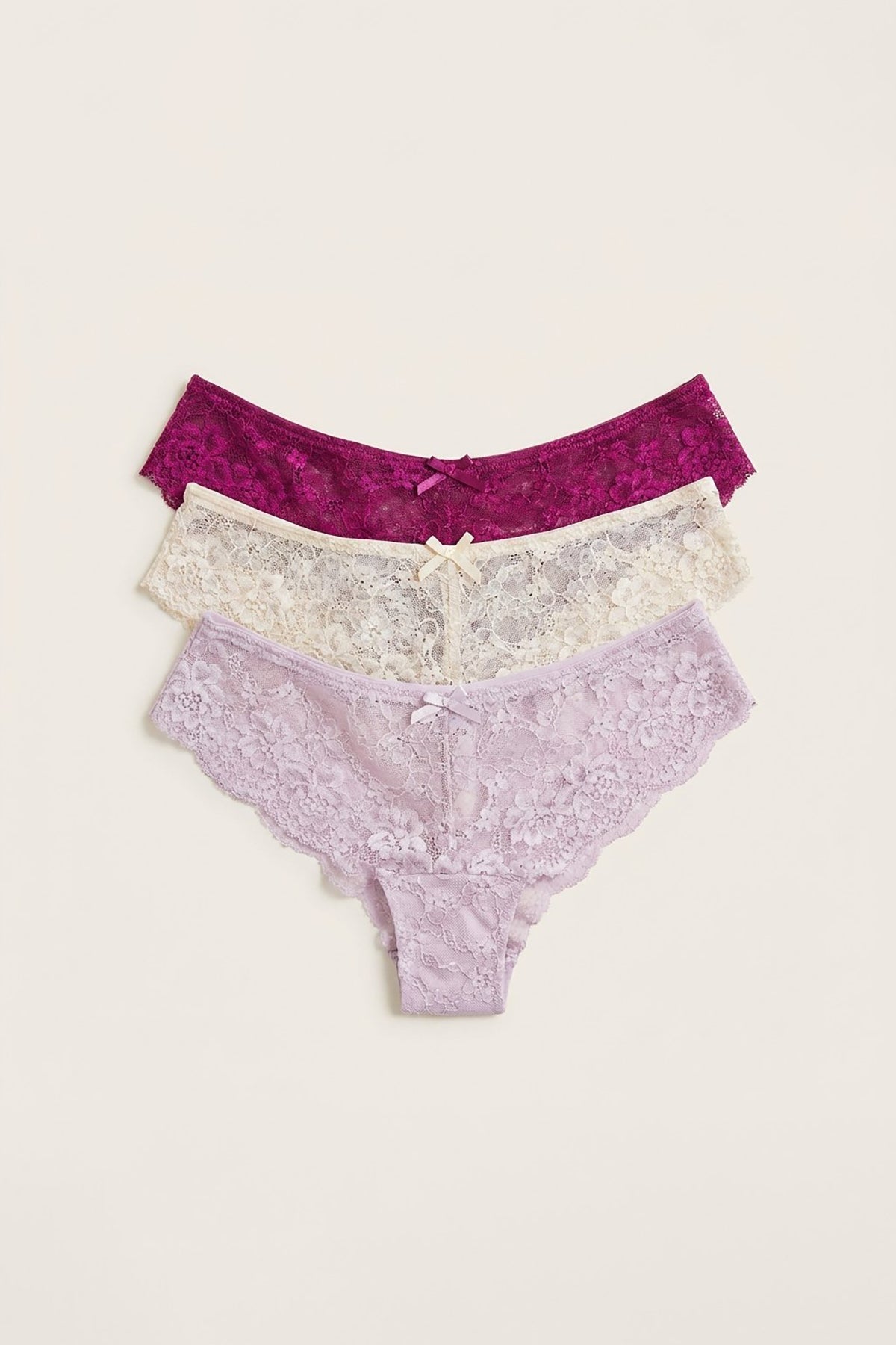 BLS - Lace Panty Pack Of 3 - Plum Caspia-Lavender Fog-Cream Pink — image 4 — Meeshop Pakistan