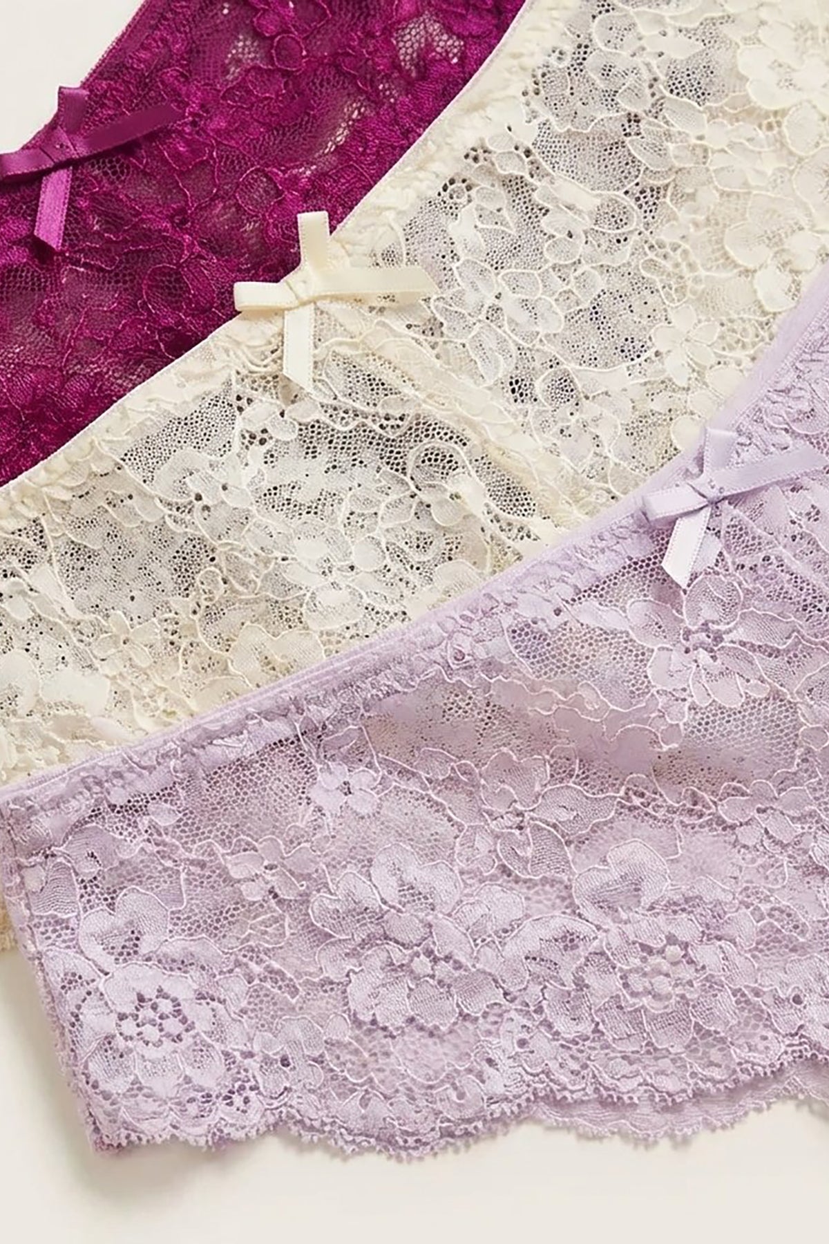 BLS - Lace Panty Pack Of 3 - Plum Caspia-Lavender Fog-Cream Pink — image 3 — Meeshop Pakistan