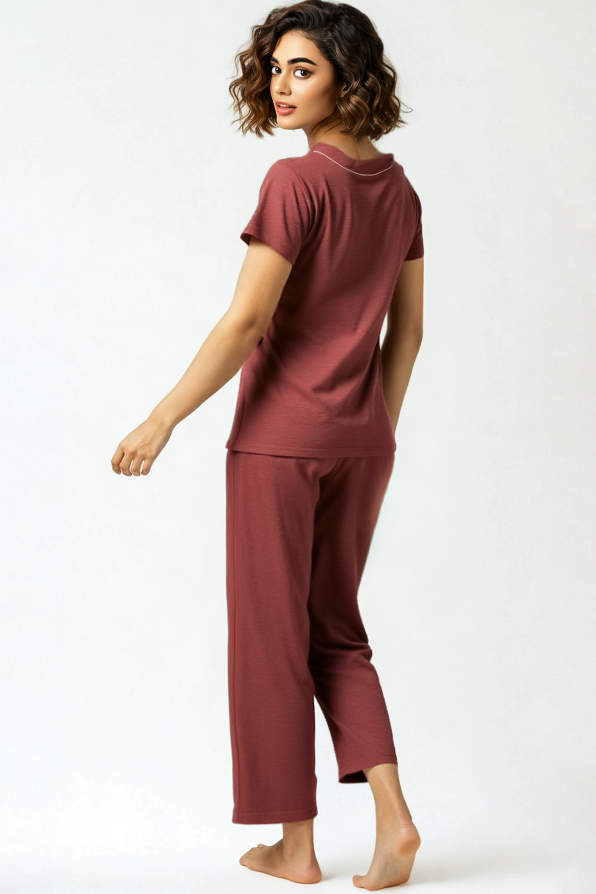 BLS - Misty Viscose Pajama Set - Rust — image 2 — Meeshop Pakistan
