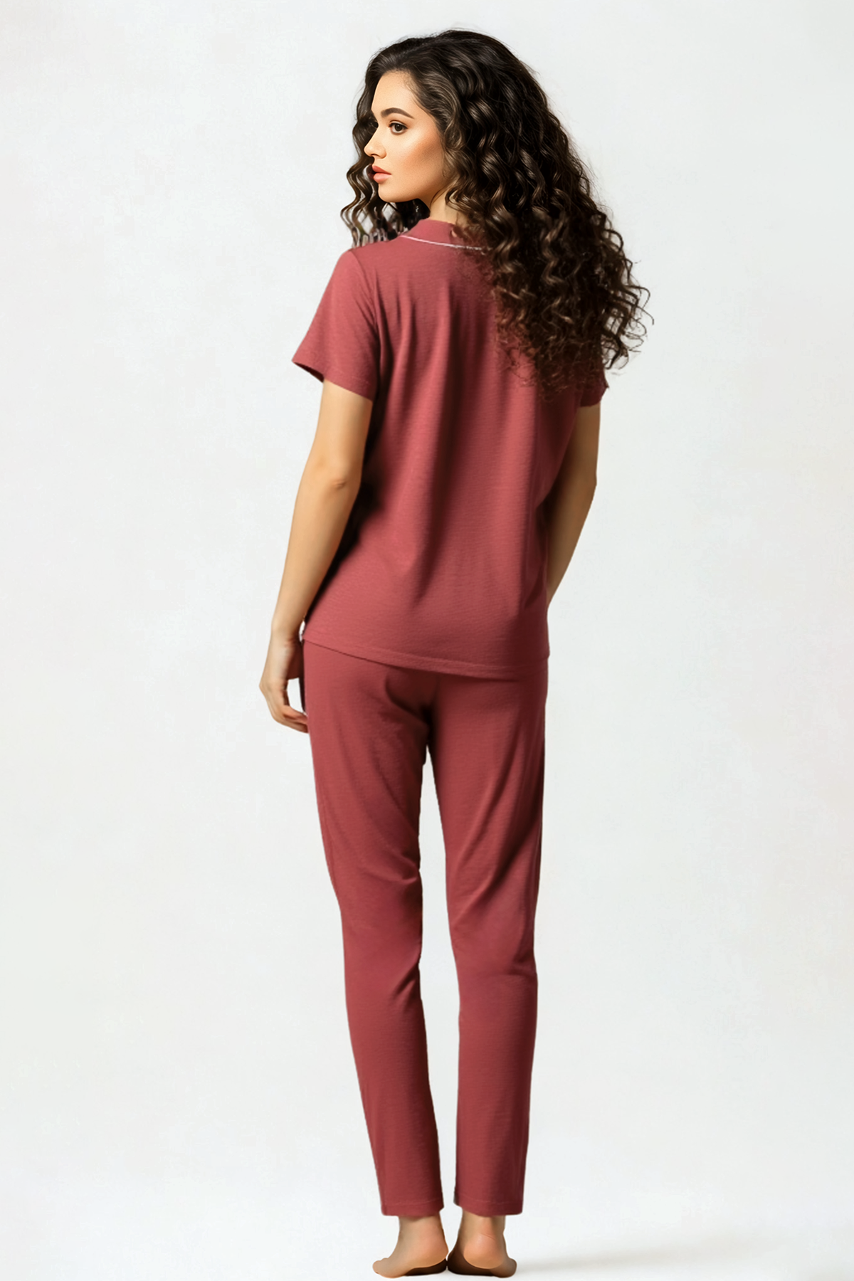 BLS - Misty Viscose Pajama Set - Rust — image 4 — Meeshop Pakistan