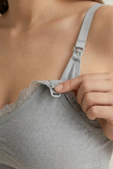 BLS - Nursing Comfort Bra - Heather Grey view 4