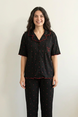 BLS - Pajama set -  Short sleeves with long pants - Black view 1