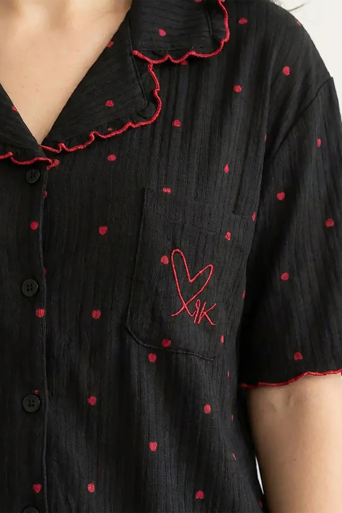 BLS - Pajama set -  Short sleeves with long pants - Black — image 4 — Meeshop Pakistan