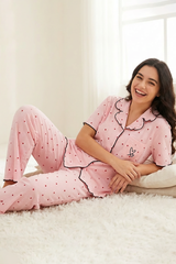 BLS - Pajama set -  Short sleeves with long pants - Pink view 4