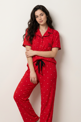 BLS - Pajama set -  Short sleeves with long pants - Red view 1