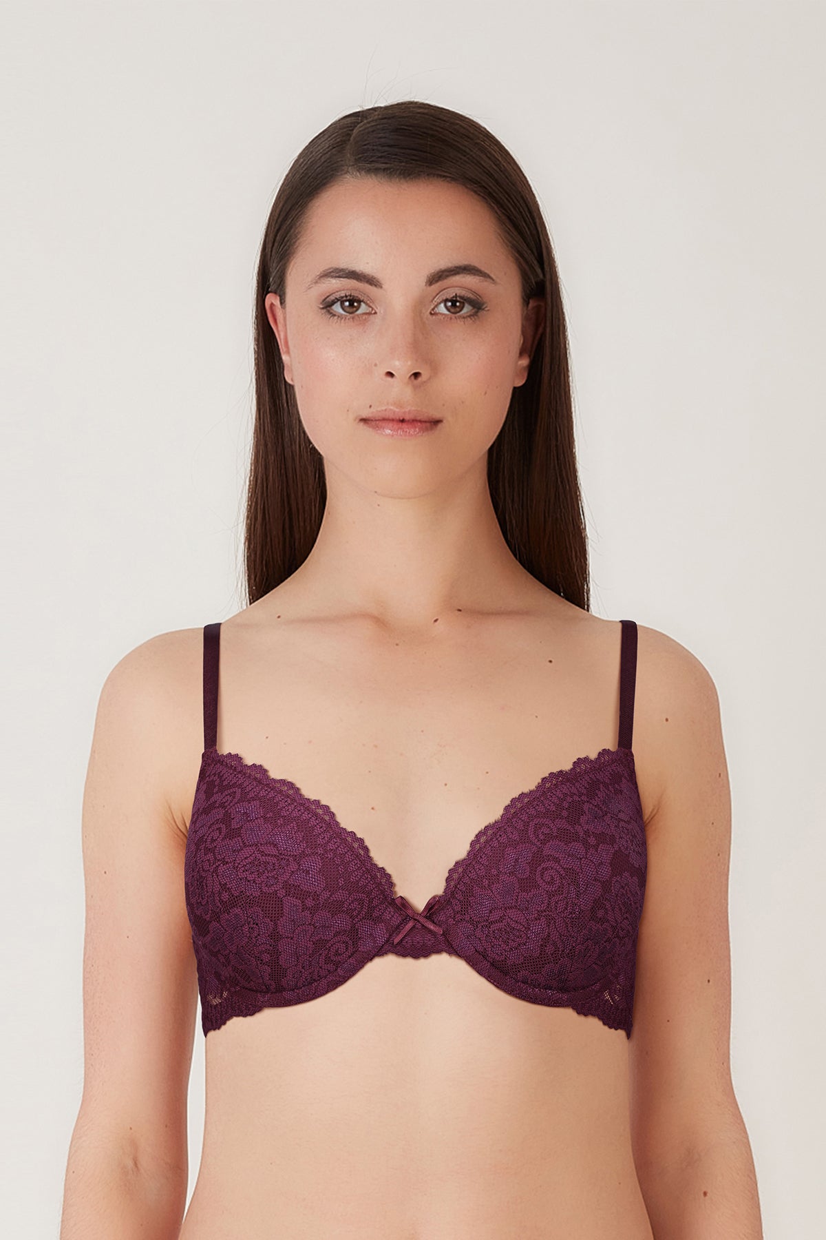 BLS - Passion Wired And Pushup Lace Bra - Berry — image 1 — Meeshop Pakistan