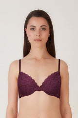 BLS - Passion Wired And Pushup Lace Bra - Berry view 1