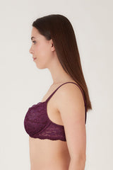 BLS - Passion Wired And Pushup Lace Bra - Berry view 3