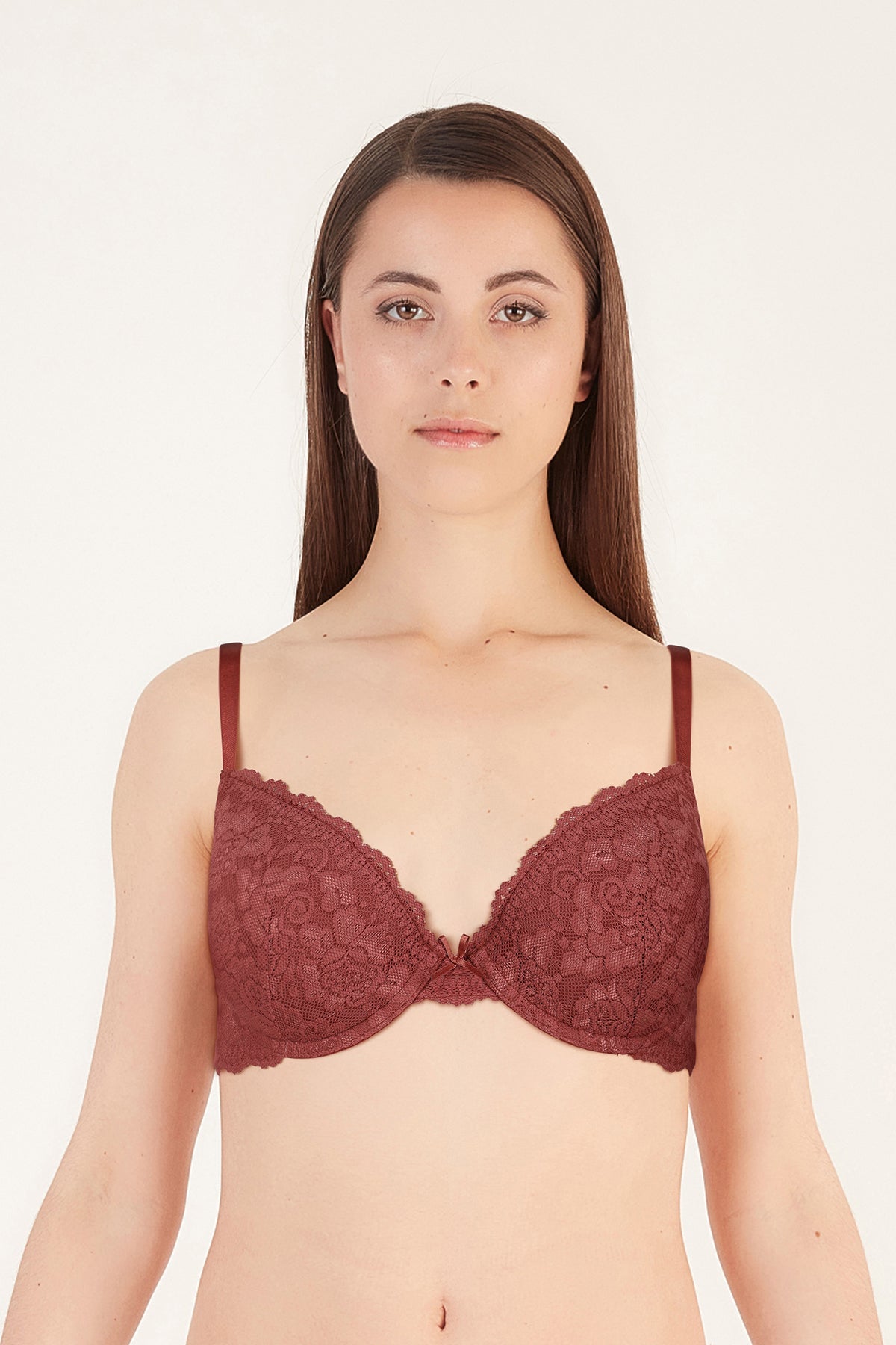 BLS - Passion Wired And Pushup Lace Bra - Cherry — image 1 — Meeshop Pakistan