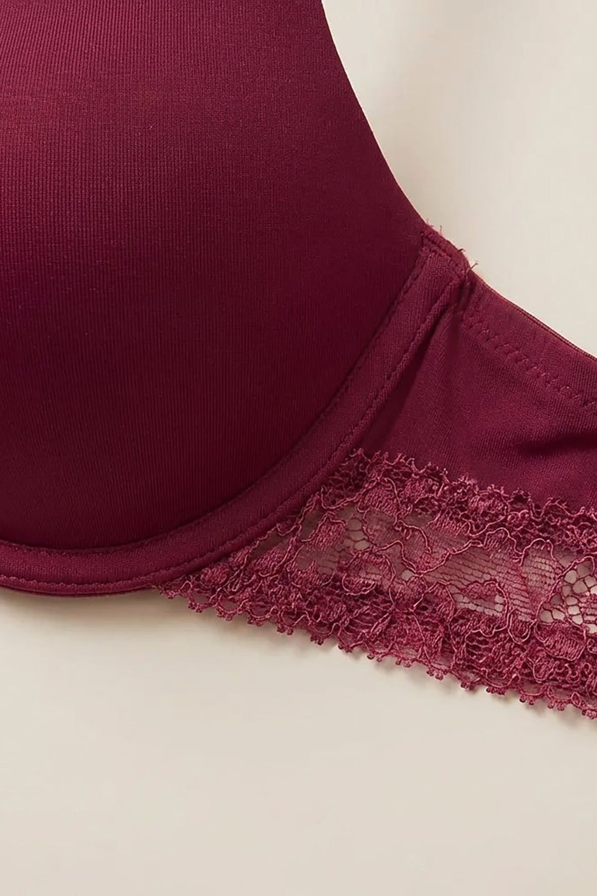 BLS - Paza Wired And Padded Cotton Bra - Burgundy — image 3 — Meeshop Pakistan