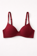 BLS - Pero Wired And Padded Cotton Bra -  Maroon view 5