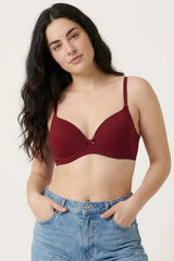 BLS - Pero Wired And Padded Cotton Bra -  Maroon view 1