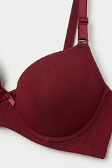 BLS - Pero Wired And Padded Cotton Bra -  Maroon view 3