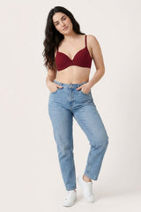 BLS - Pero Wired And Padded Cotton Bra -  Maroon view 4