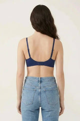 BLS - Pero Wired And Padded Cotton Bra - Navy Blue view 2